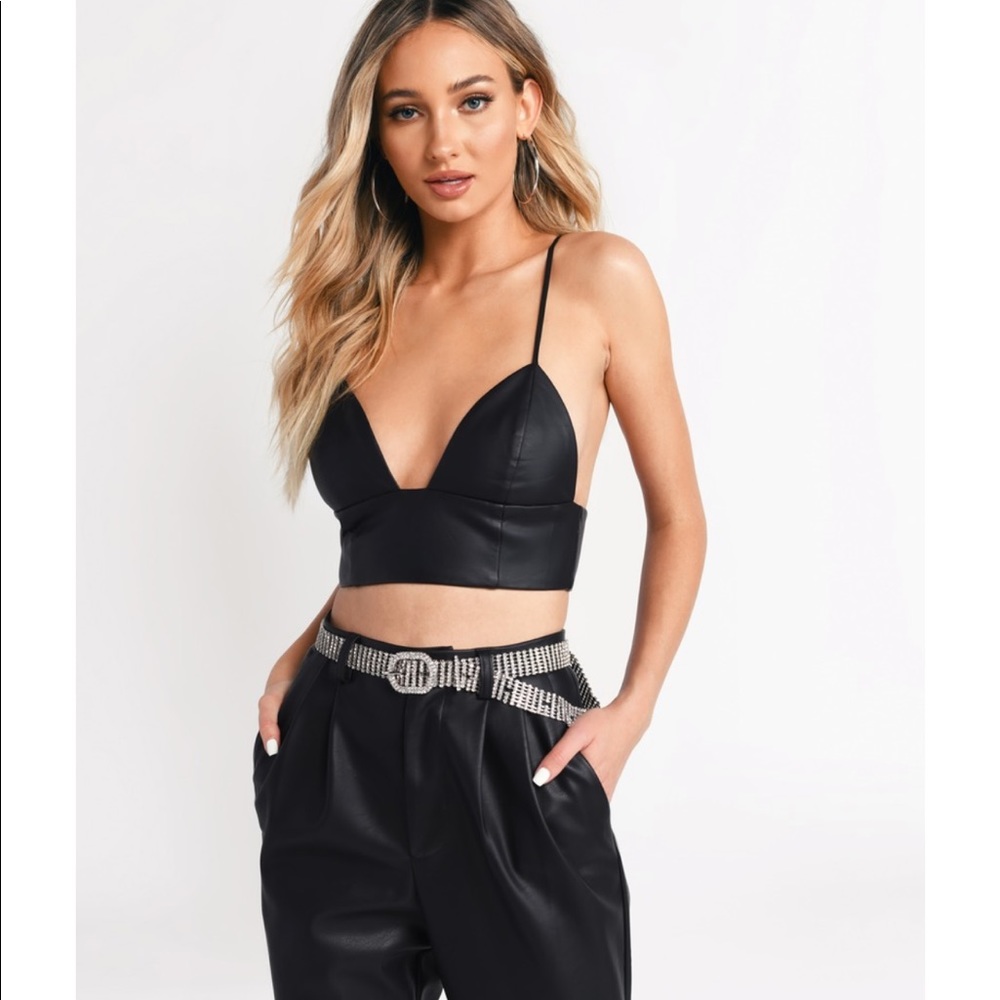 NWT Truth or Dare Cropped Top Pleather, Size XL